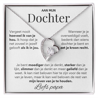 Aan mijn Dochter - Hart ketting - Liefs, Papa