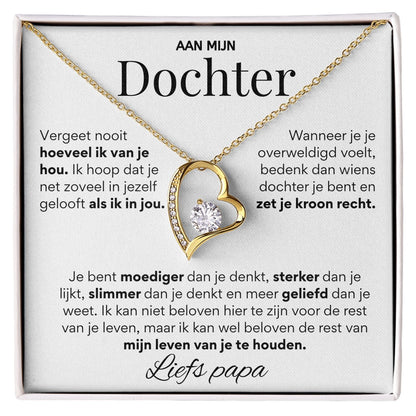 Aan mijn Dochter - Hart ketting - Liefs, Papa