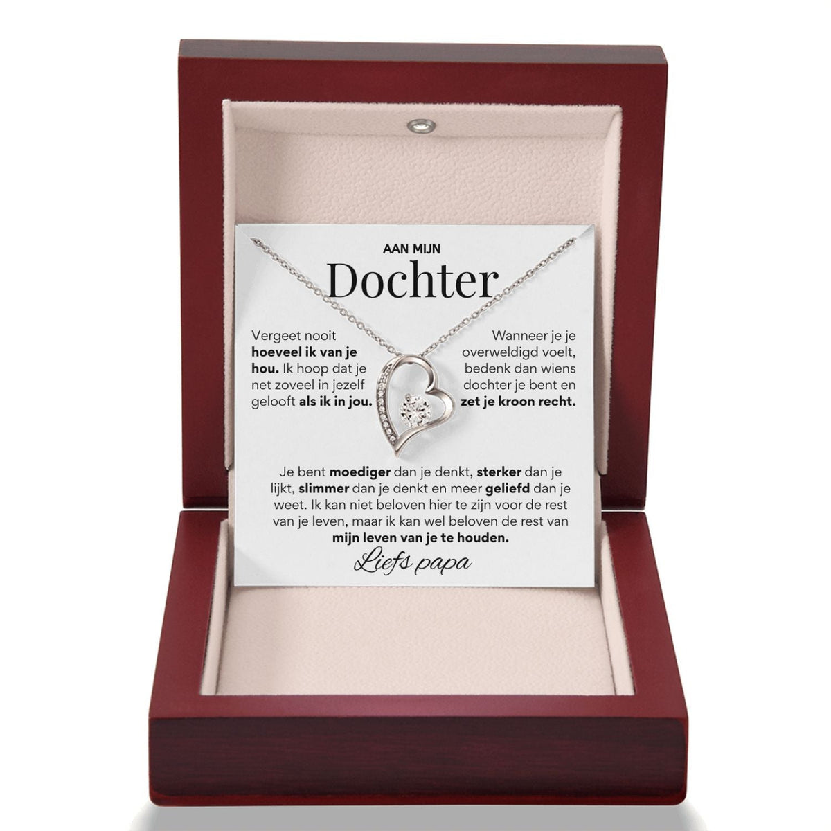 Aan mijn Dochter - Hart ketting - Liefs, Papa