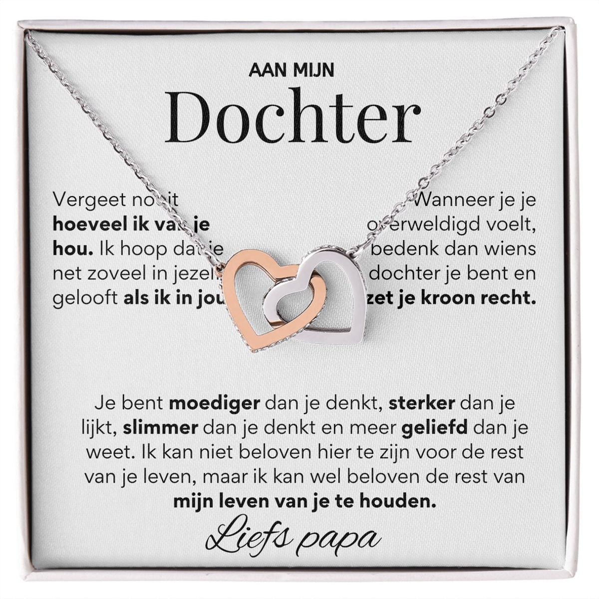 Aan Mijn  Dochter - Harten ketting - Liefs Papa T516