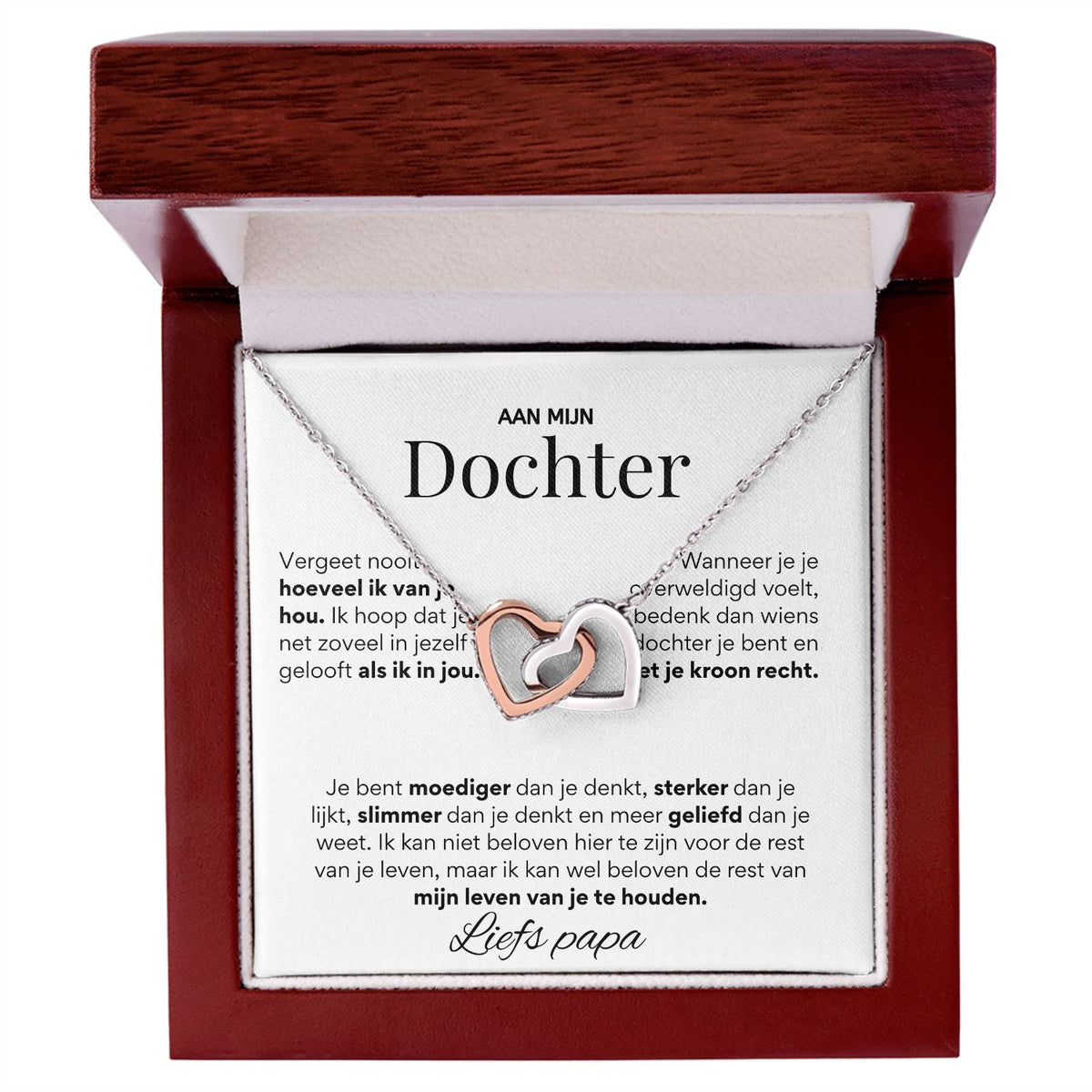 Aan Mijn  Dochter - Harten ketting - Liefs Papa T516