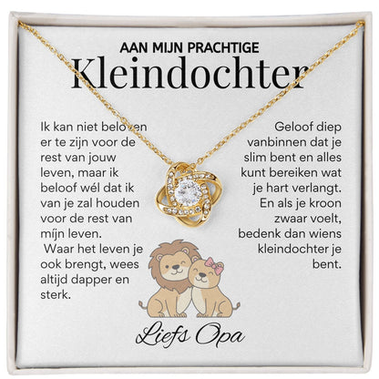 Aan mijn Kleindochter - Liefdesknoop Halsketting - Liefs, Opa T520