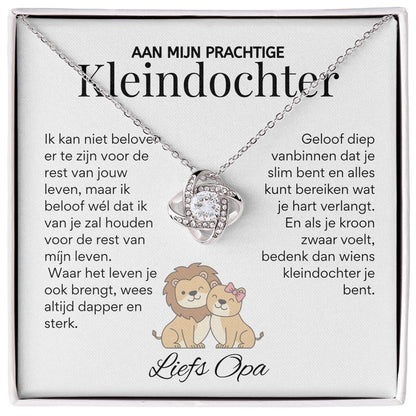 Aan mijn Kleindochter - Liefdesknoop Halsketting - Liefs, Opa T520