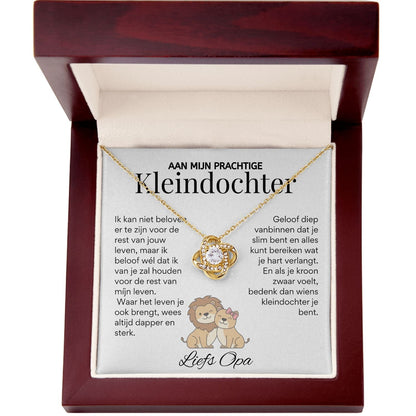 Aan mijn Kleindochter - Liefdesknoop Halsketting - Liefs, Opa T520