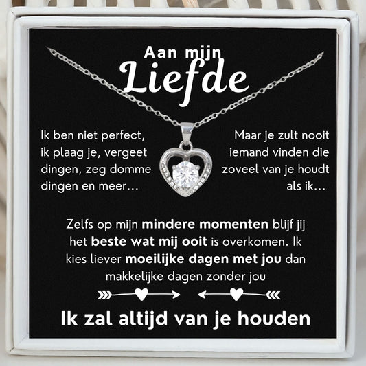 Hart ketting - Ik zal altijd van je houden