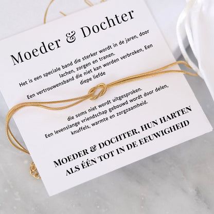 Moeder & dochter armband -Liefdesknoop Armband - Moederdag cadeau
