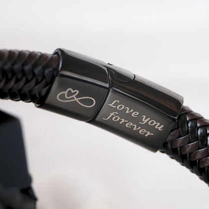Aan mijn Kleinzoon -Zwart Infinity armband - Met al mijn liefde