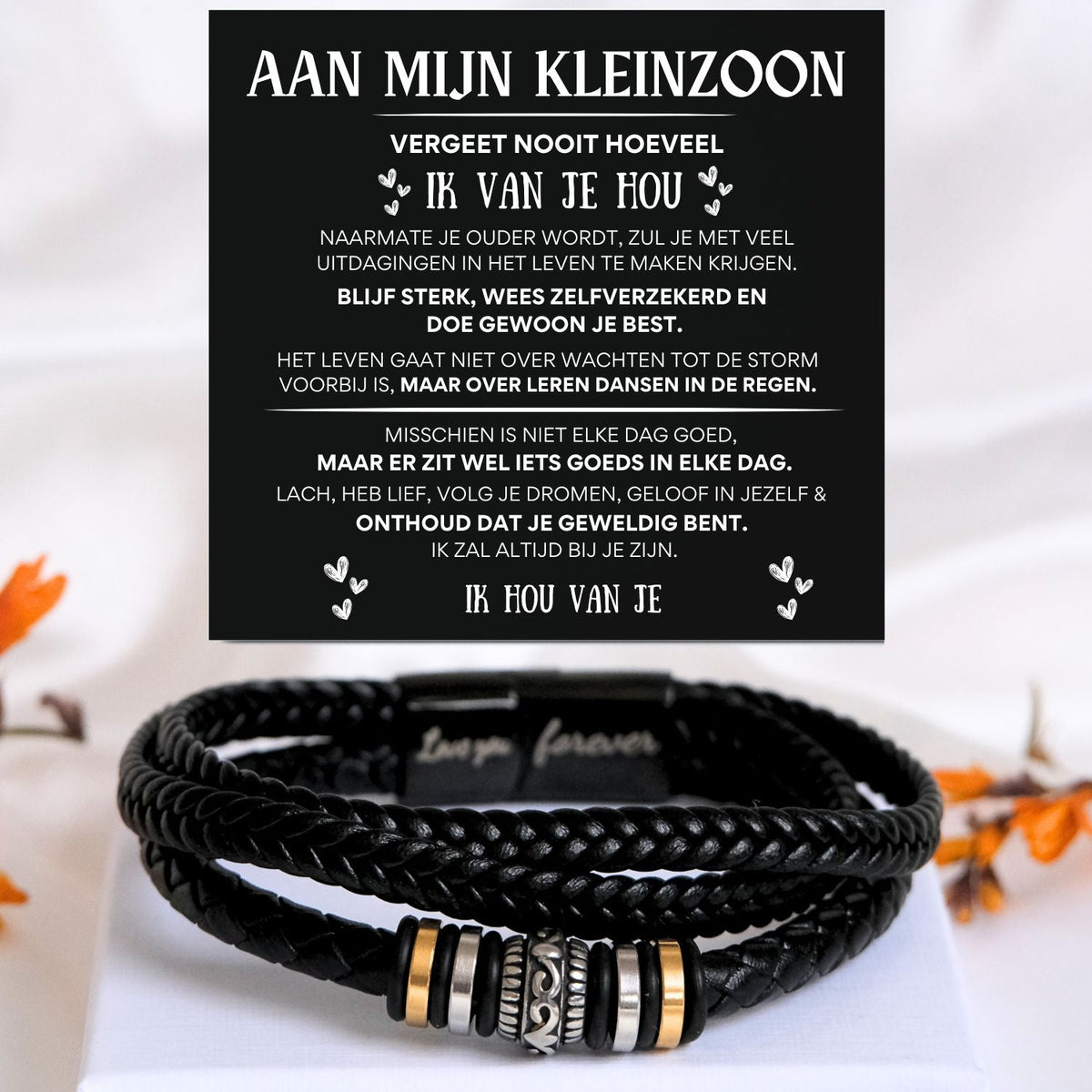 Aan Mijn Kleinzoon - Handgevlochten met Elegante Metalen Accenten