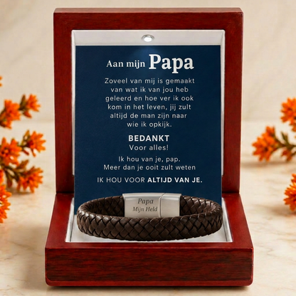 Gevlochten Armband met Gravure - Aan mijn papa