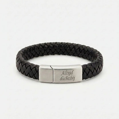 Gevlochten Armband met Gravure - Aan mijn papa