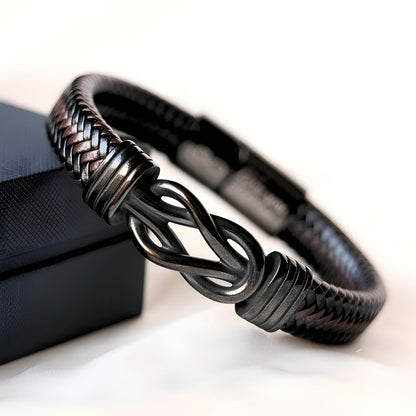 Aan mijn Kleinzoon -Zwart Infinity armband - Met al mijn liefde